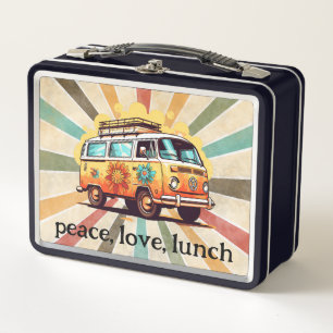 60er Peace Hippie Hippy Metal Lunch Box