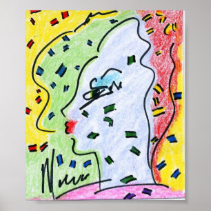 60er Peter Max Stylesprofil mit Confitti Posters Poster