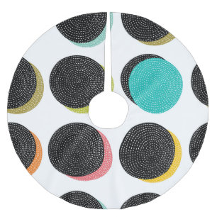 60er Polka Dots: Dekorativer Vintager Cheer. Polyester Weihnachtsbaumdecke