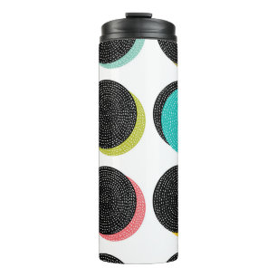 60er Polka Dots: Dekorativer Vintager Cheer. Thermosbecher