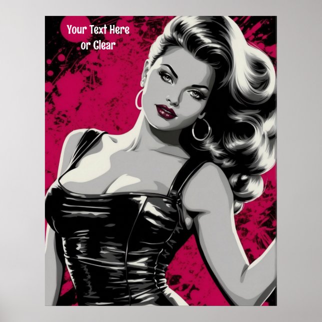 60er Pop Pinup Personalisiert Poster (Vorne)