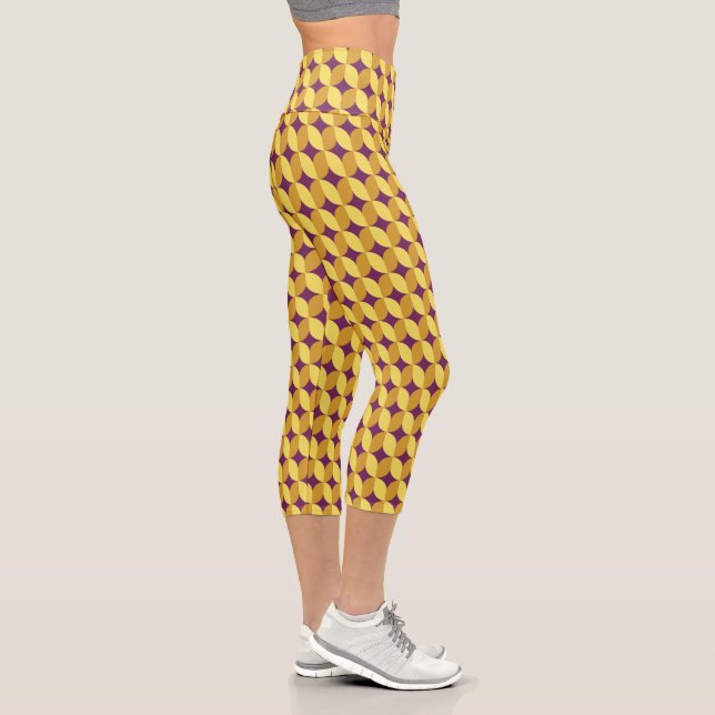 60er Retro Gemustert Capri Leggings (Rechts)