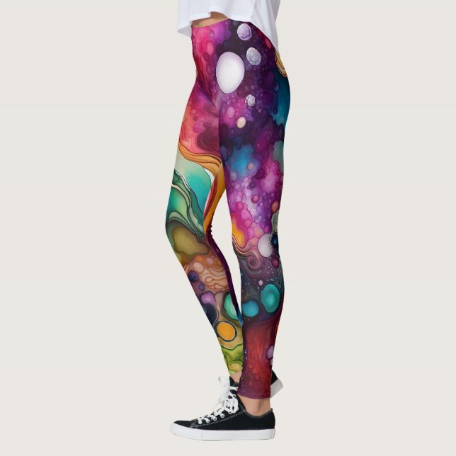 60er Retro Tye Die 70er Hippy Leggings (Links)