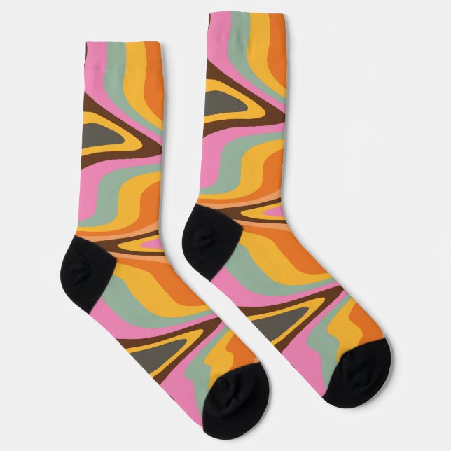60er Retro Tye Die 70er Hippy Socken (Rechts)