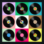 60er Retro Vintager Vinyl Record Pop Art Poster<br><div class="desc">Vintage Vinyl Record Collection</div>