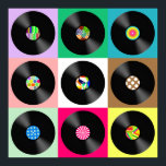 60er Retro Vintager Vinyl Record Pop Art Poster<br><div class="desc">Vintage Vinyl Record Collection</div>