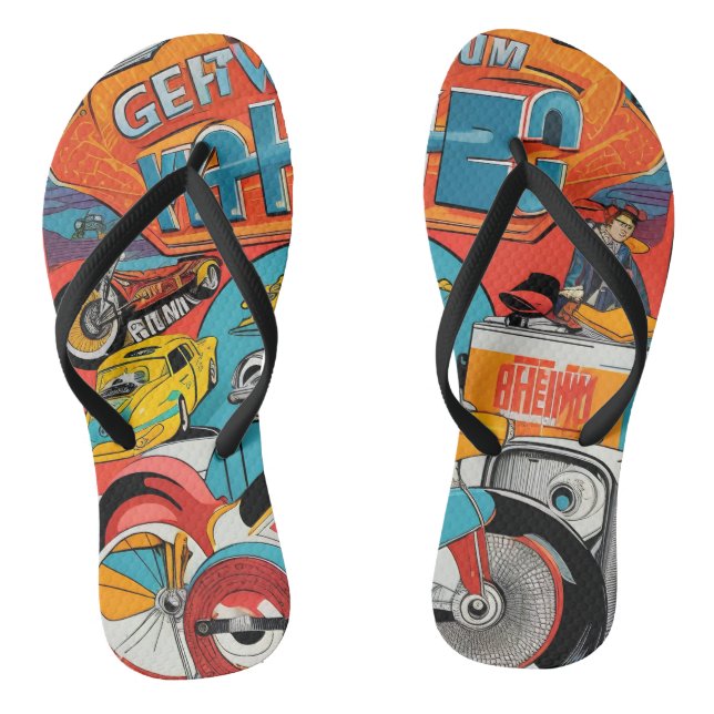 60er Retrostil Flip Flops (Fußbett)
