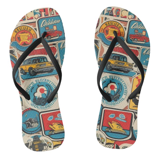60er Retrostil Flip Flops (Fußbett)