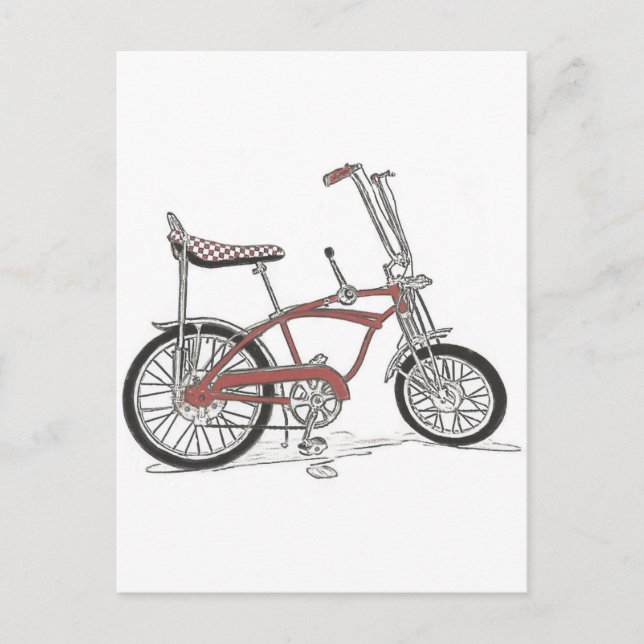 60er Schwinn Stingray Apple Krate Muscle Bike Postkarte (Vorderseite)
