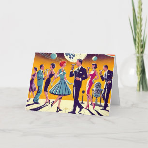 60er Space Age Cocktail Party Mitte des Jahrhunder Karte