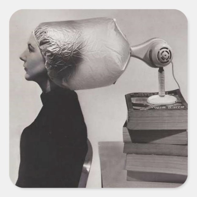 60er Stil ~ Haartracker Quadratischer Aufkleber (Vorderseite)