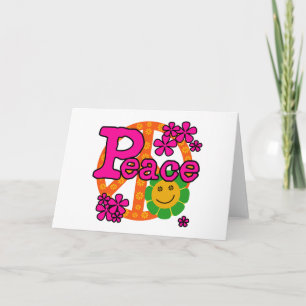 60er Style Peace Karte