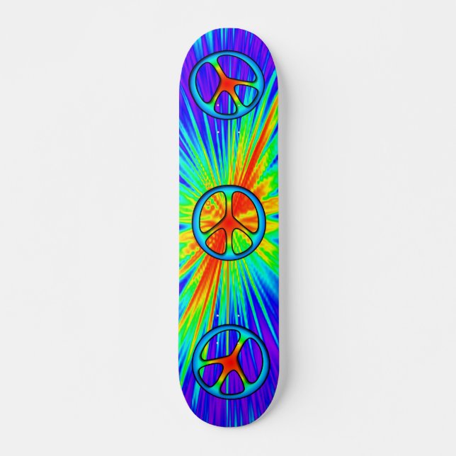 60er Style Peace Sign Skateboard (Vorne)