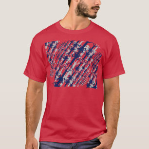 60er und 70er-Stil Axolotl Diagonal Line Muster T-Shirt