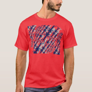 60er und 70er-Stil Axolotl Diagonal Line Muster T-Shirt