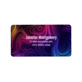 60er Vibe Circles & Wirbel Cooles Muster Adressaufkleber