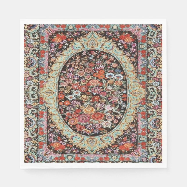 60er Vintag Persisch Türkisches Blumendekoupage Serviette (Vorderseite)