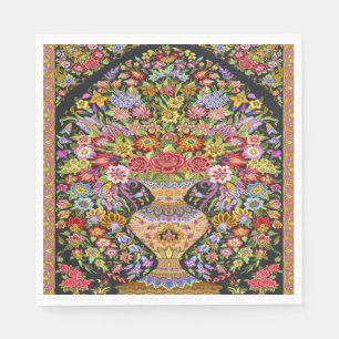 60er Vintag Persisch Türkisches Blumenmuseum Serviette