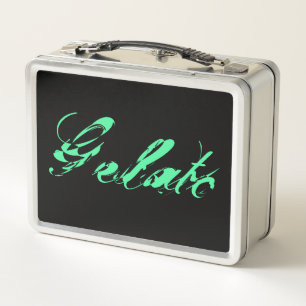 60ies 60s 60er Style Gelato Ice neon-green Metall Brotdose