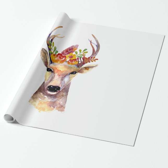 60lb Wrapping Paper Roll boho Hirsch Buck Head Bro Geschenkpapier (Ungerollt)