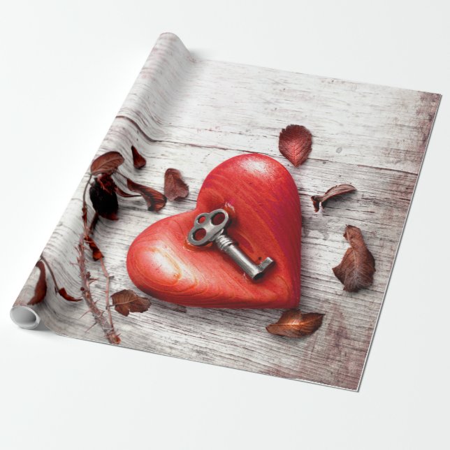 60lb Wrapping Paper Roll Country Holzschlüssel für Geschenkpapier (Ungerollt)