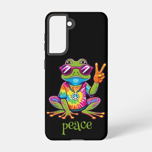 60s 70s Hippy Hippie Peace Frog Samsung Galaxy Hülle (Rückseite)