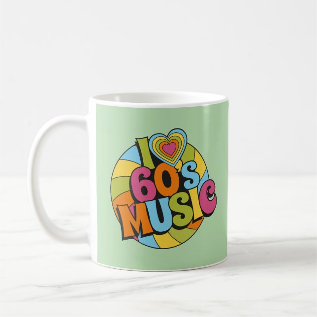 60s Inspired Music Retro Groovy Aesthetic Kaffeetasse (Links)