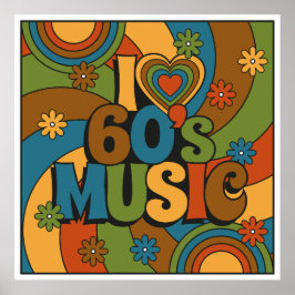 60s Music Retro Color Palette for Music Lovers Poster