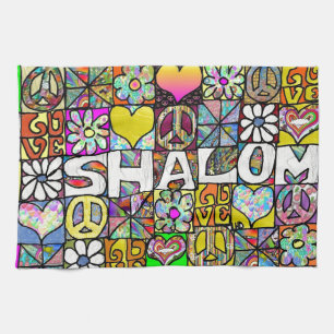 60s Psychedelic Shalom LOVE Küchentuch