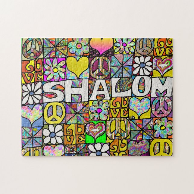 60s Psychedelic Shalom LOVE Puzzle (Horizontal)