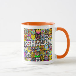 60s Psychedelic Shalom LOVE Tasse