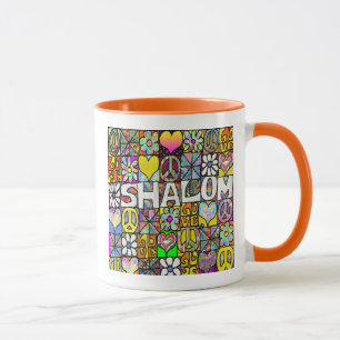 60s Psychedelic Shalom LOVE Tasse