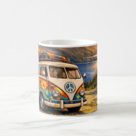 60s Retro Traveler Hippie Bus Camper Van Lake Life Kaffeetasse