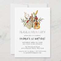 60s Themed Birthday Party Boho Einladung