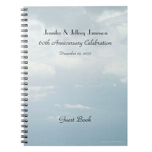 60th Anniversary Party Guest Book, Sky & Clouds Notizblock (Vorderseite)