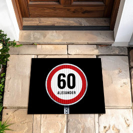 60th Birthday ANY AGE Speed Limit Sign Fußmatte