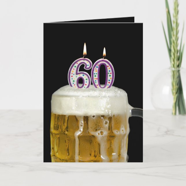 60th Birthday Beer Karte (Vorderseite)