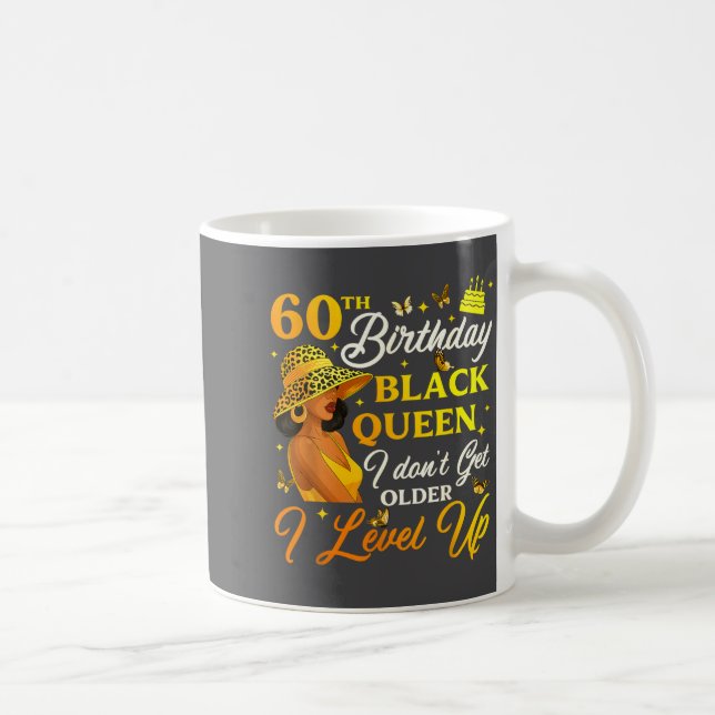 60th Birthday Black Queen Level Up Emwering For Wo Kaffeetasse (Rechts)