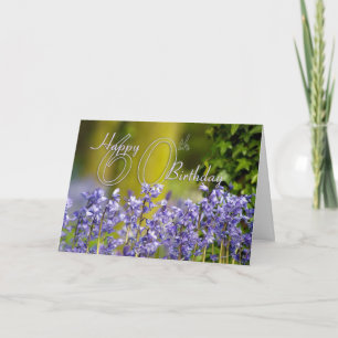 60th Birthday Card With Bluebells - Floral 60th Bi Karte