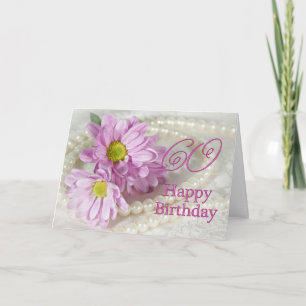 60th Birthday card with daisies Karte