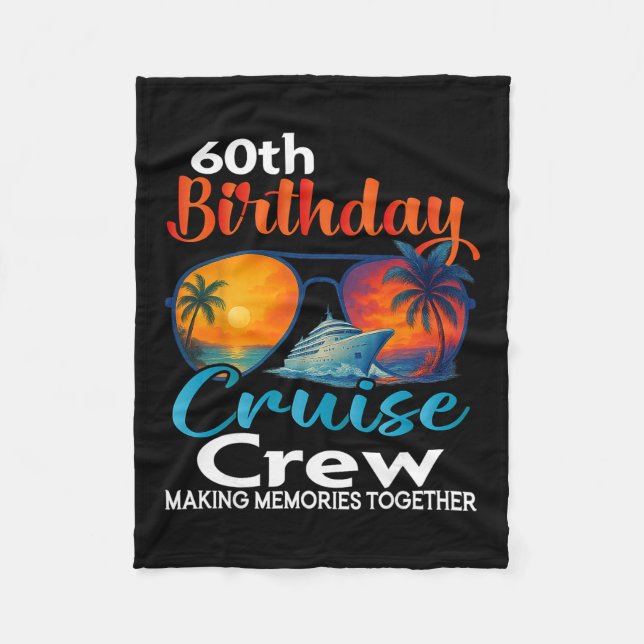 60th Birthday Cruise Crew Friends Family Vacation  Fleecedecke (Vorderseite)