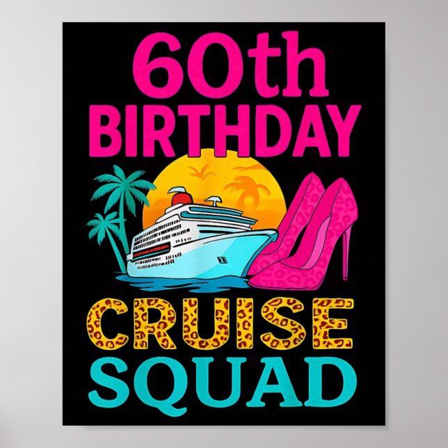 60th Birthday Cruise Squad 60 Years Old Vacation P Poster (Vorne)