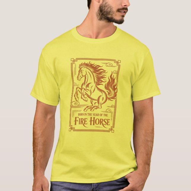 60th Birthday Fire Horse Chinese Zodiac 2026 Lunar T-Shirt (Vorderseite)