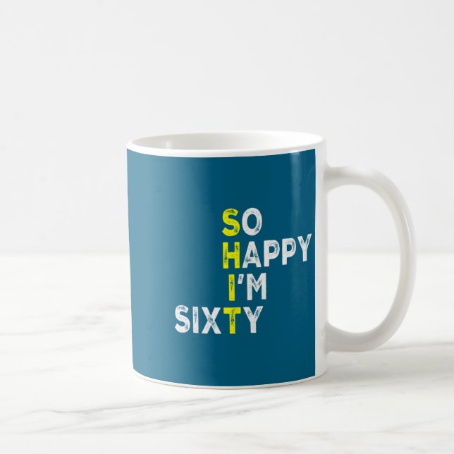 60th Birthday Man Woman 60 Years Bday Funny Gift Y Kaffeetasse (Rechts)