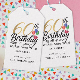 60th Birthday Modern Script Typography Gold Sixty Geschenkanhänger