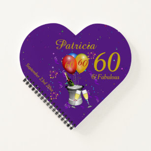 60th Birthday Party Celebration Purple Guest Notizbuch