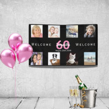 60th birthday party photo collage woman black