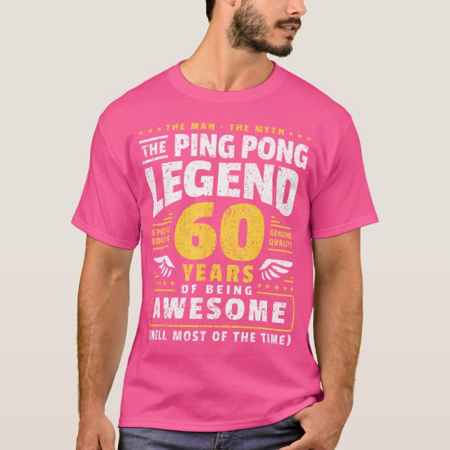 60Th Birthday Ping Pong Player 60 Years Old Table  T-Shirt (Vorderseite)