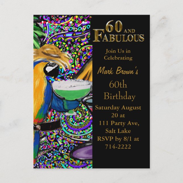 60th Birthday Postkarte (Vorderseite)