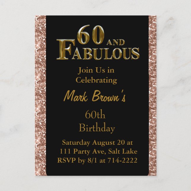 60th Birthday Postkarte (Vorderseite)